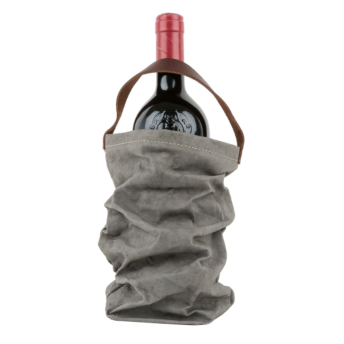 Custom Jute Single Bottle Wine Bag with Rope Handles