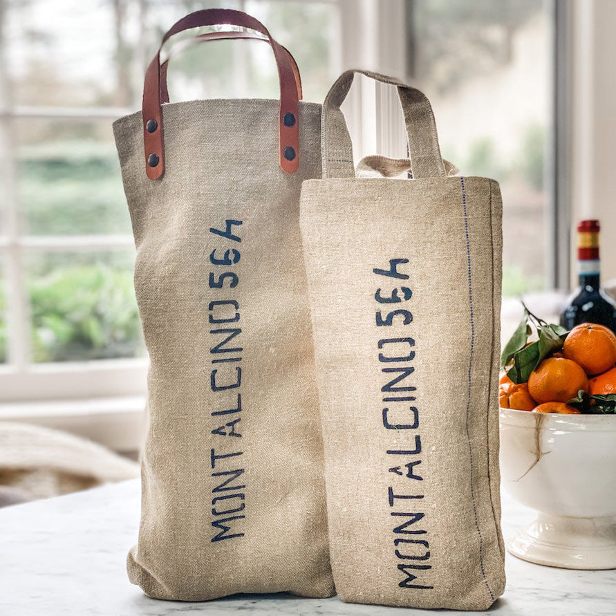 Burlap Wine Tote
